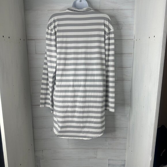 Recliner NYC Womens Pajama Shirt Dress Twilight Stripe Long Sleeve Size Large - Picture 4 of 9